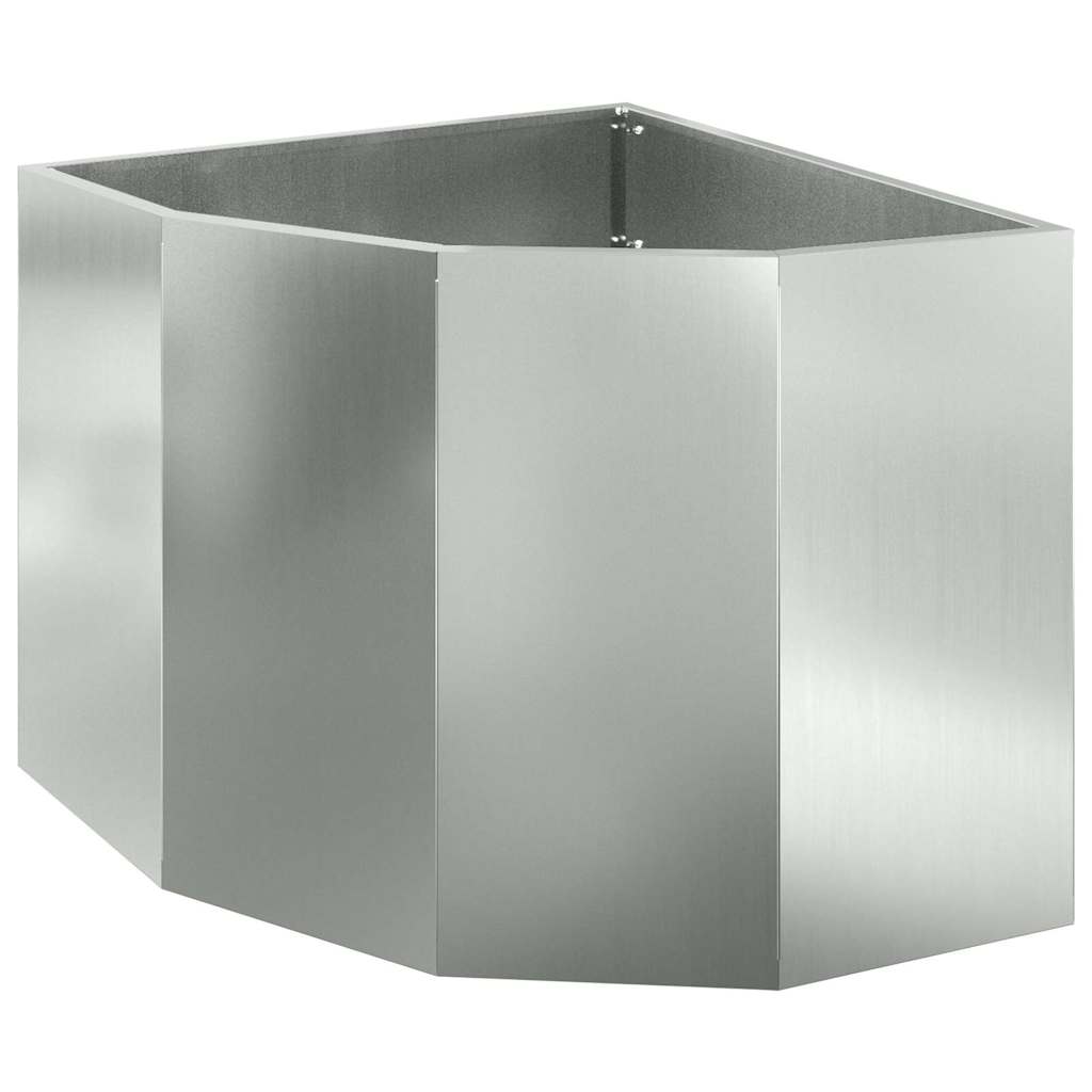 Kampinė Vazonas Sidabrinė 60 x 60 x 50 cm Galvanizuotas plienas Kampinė Vazonas Sidabrinė 60 x 60 x 50 cm Galvanizuotas plienas - Image 4