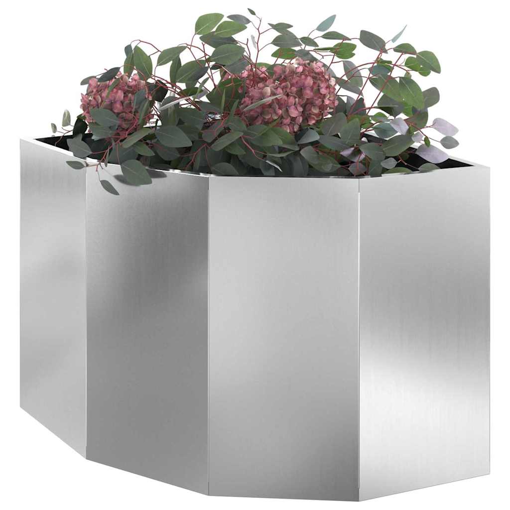 Kampinė Vazonas Sidabrinė 60 x 60 x 50 cm Galvanizuotas plienas Kampinė Vazonas Sidabrinė 60 x 60 x 50 cm Galvanizuotas plienas - Image 5
