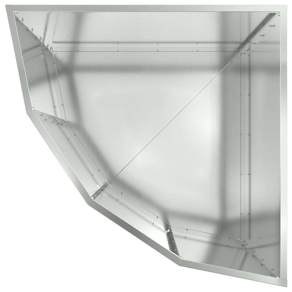 Kampinė Vazonas Sidabrinė 60 x 60 x 50 cm Galvanizuotas plienas Kampinė Vazonas Sidabrinė 60 x 60 x 50 cm Galvanizuotas plienas - Image 10