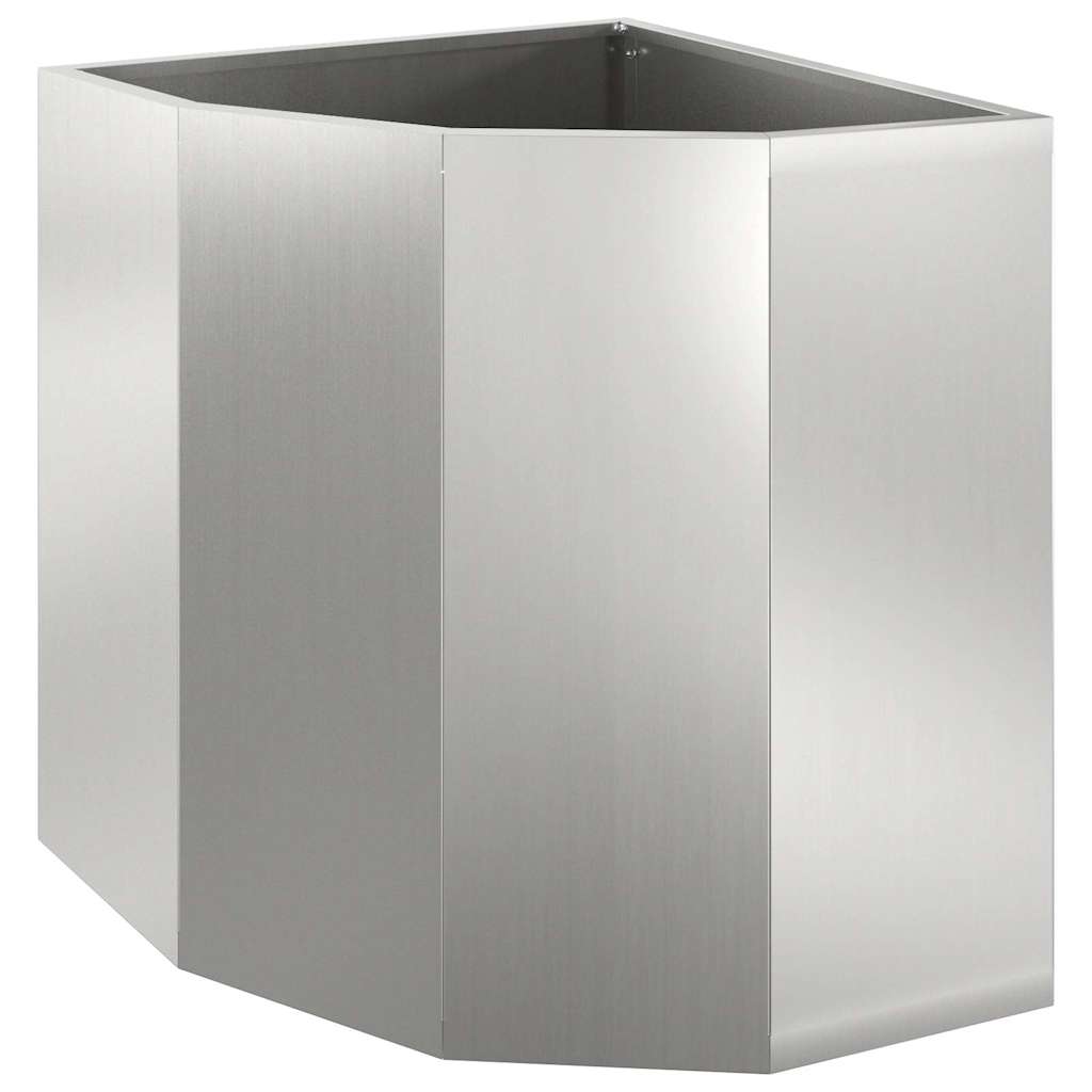 Kampinė Vazonas Sidabrinė 45 x 45 x 50 cm Galvanizuotas plienas Kampinė Vazonas Sidabrinė 45 x 45 x 50 cm Galvanizuotas plienas - Image 4