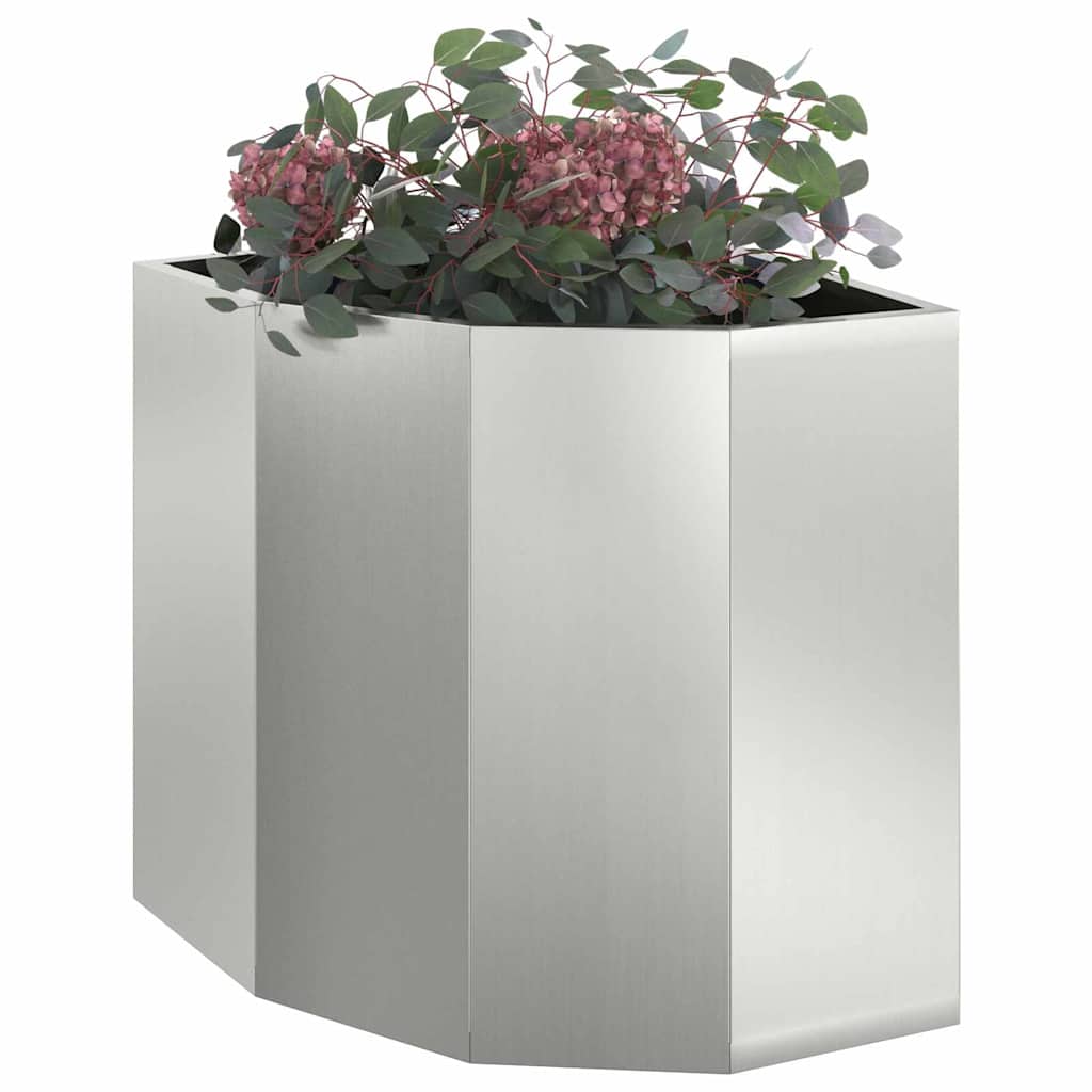 Kampinė Vazonas Sidabrinė 45 x 45 x 50 cm Galvanizuotas plienas Kampinė Vazonas Sidabrinė 45 x 45 x 50 cm Galvanizuotas plienas - Image 5