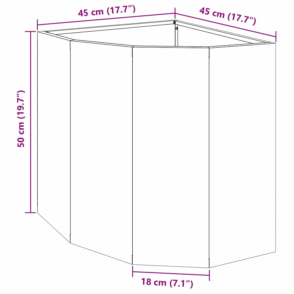 Kampinė Vazonas Sidabrinė 45 x 45 x 50 cm Galvanizuotas plienas Kampinė Vazonas Sidabrinė 45 x 45 x 50 cm Galvanizuotas plienas