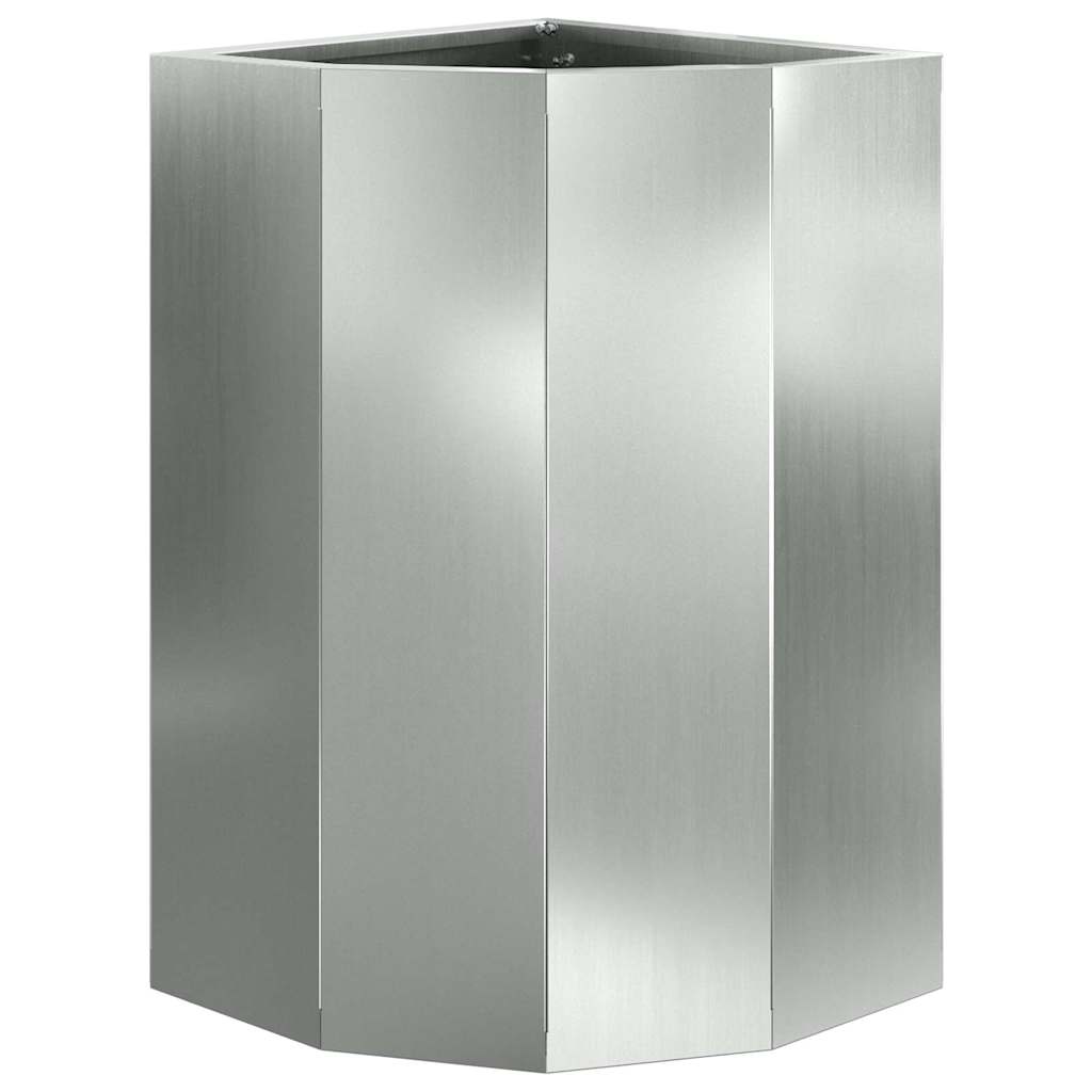 Kampinė Vazonas Sidabrinė 30 x 30 x 50 cm Galvanizuotas plienas Kampinė Vazonas Sidabrinė 30 x 30 x 50 cm Galvanizuotas plienas - Image 7