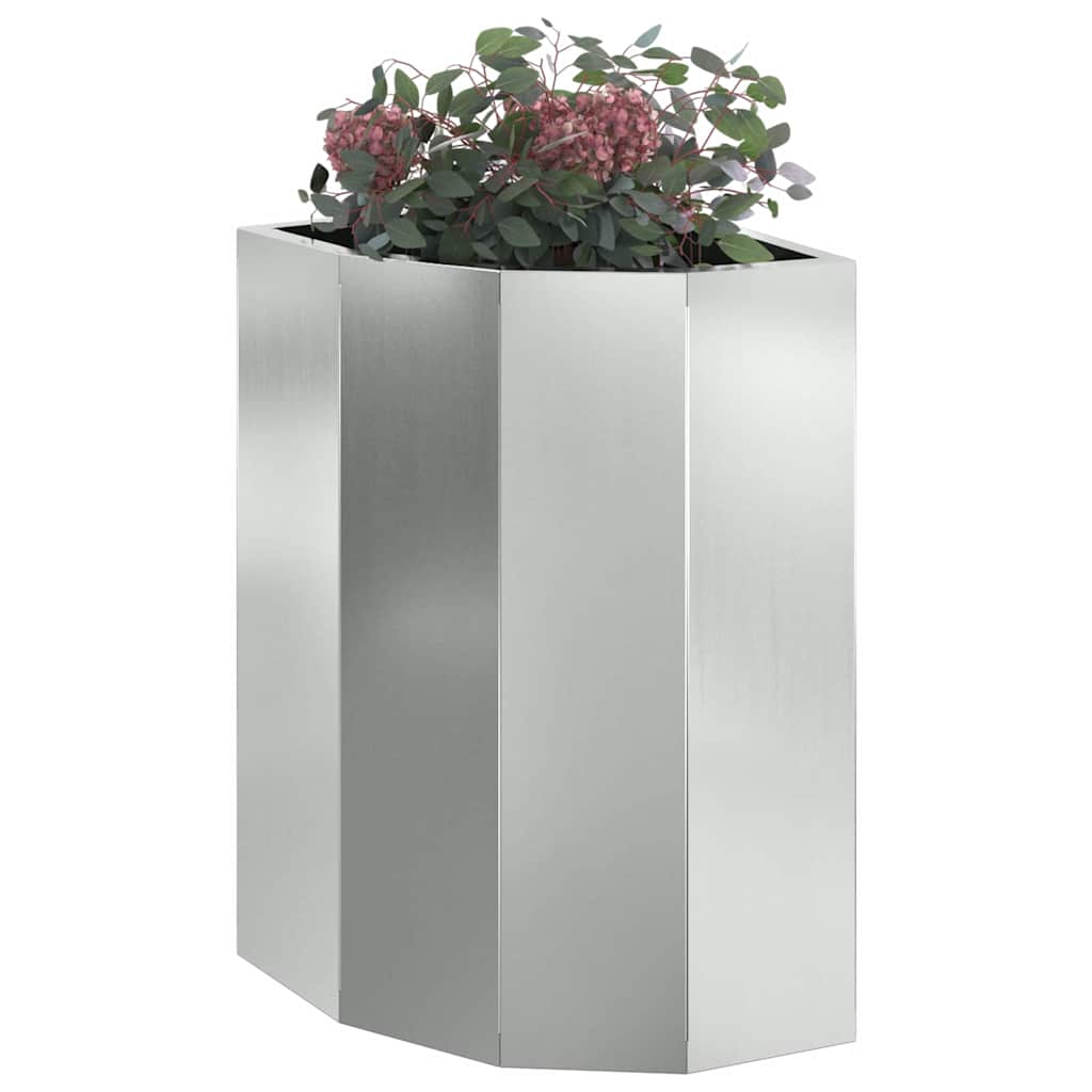 Kampinė Vazonas Sidabrinė 30 x 30 x 50 cm Galvanizuotas plienas Kampinė Vazonas Sidabrinė 30 x 30 x 50 cm Galvanizuotas plienas - Image 5