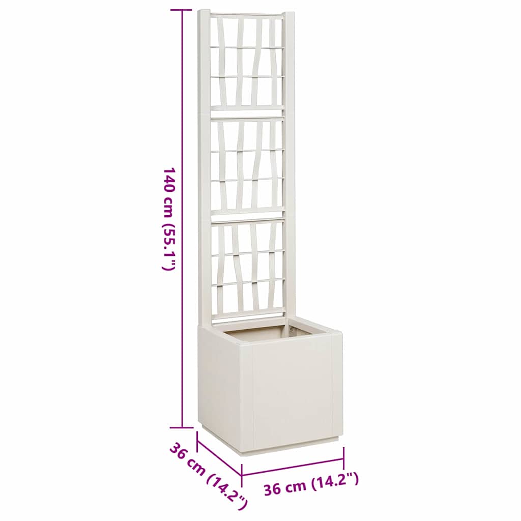 Sodas vazonas su trellis Balta 36 x 36 x 140 cm PP Sodas vazonas su trellis Balta 36 x 36 x 140 cm PP