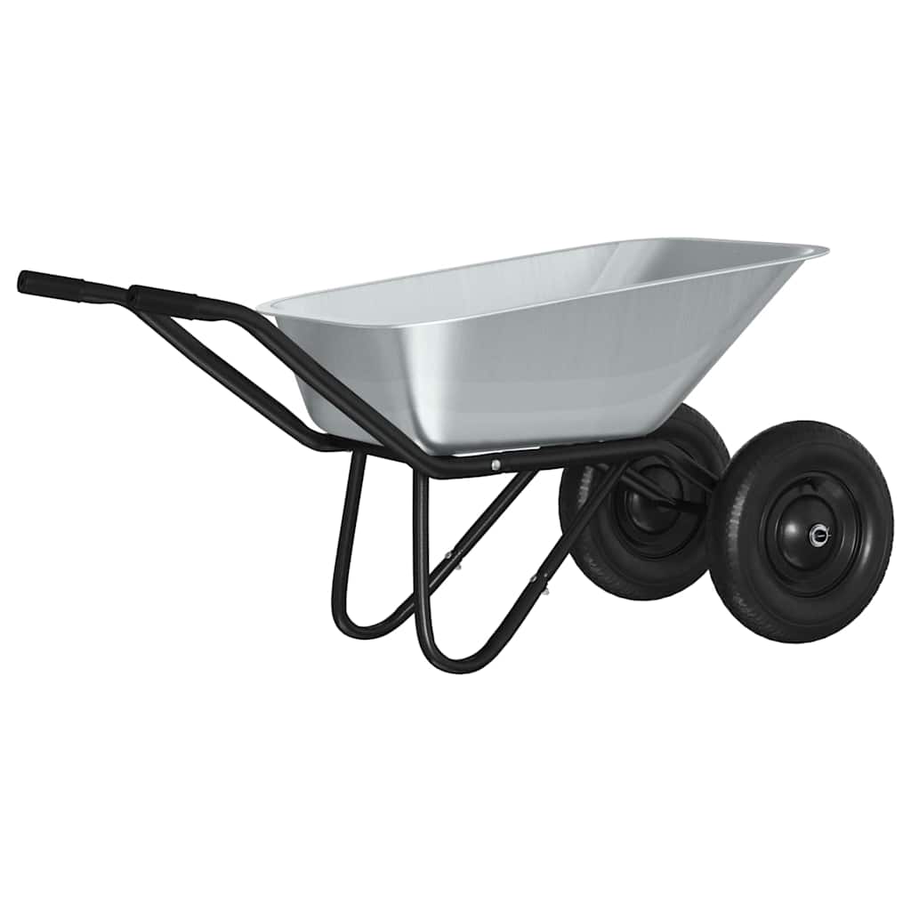 Vežimėlis Sidabrinė ir juoda 80 L 120 kg Galvanizuotas plienas Vežimėlis Sidabrinė ir juoda 80 L 120 kg Galvanizuotas plienas - Image 3