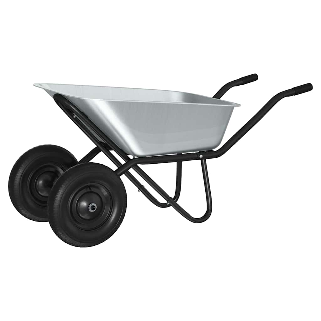 Vežimėlis Sidabrinė ir juoda 80 L 120 kg Galvanizuotas plienas Vežimėlis Sidabrinė ir juoda 80 L 120 kg Galvanizuotas plienas - Image 8