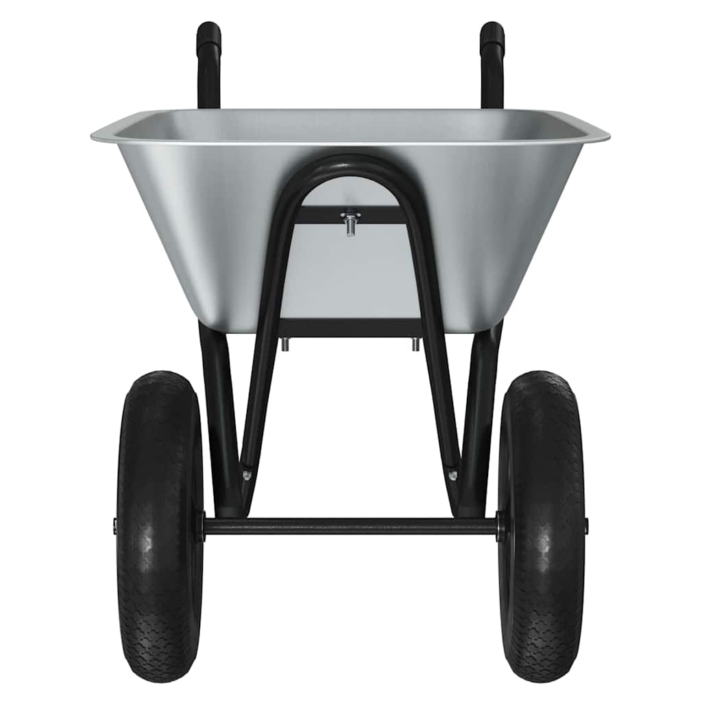 Vežimėlis Sidabrinė ir juoda 80 L 120 kg Galvanizuotas plienas Vežimėlis Sidabrinė ir juoda 80 L 120 kg Galvanizuotas plienas - Image 6