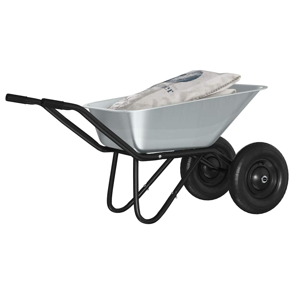 Vežimėlis Sidabrinė ir juoda 80 L 120 kg Galvanizuotas plienas Vežimėlis Sidabrinė ir juoda 80 L 120 kg Galvanizuotas plienas - Image 4