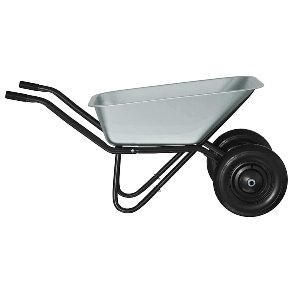 Vežimėlis Sidabrinė ir juoda 80 L 120 kg Galvanizuotas plienas Vežimėlis Sidabrinė ir juoda 80 L 120 kg Galvanizuotas plienas - Image 7