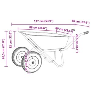 Vežimėlis Sidabrinė ir juoda 80 L 120 kg Galvanizuotas plienas