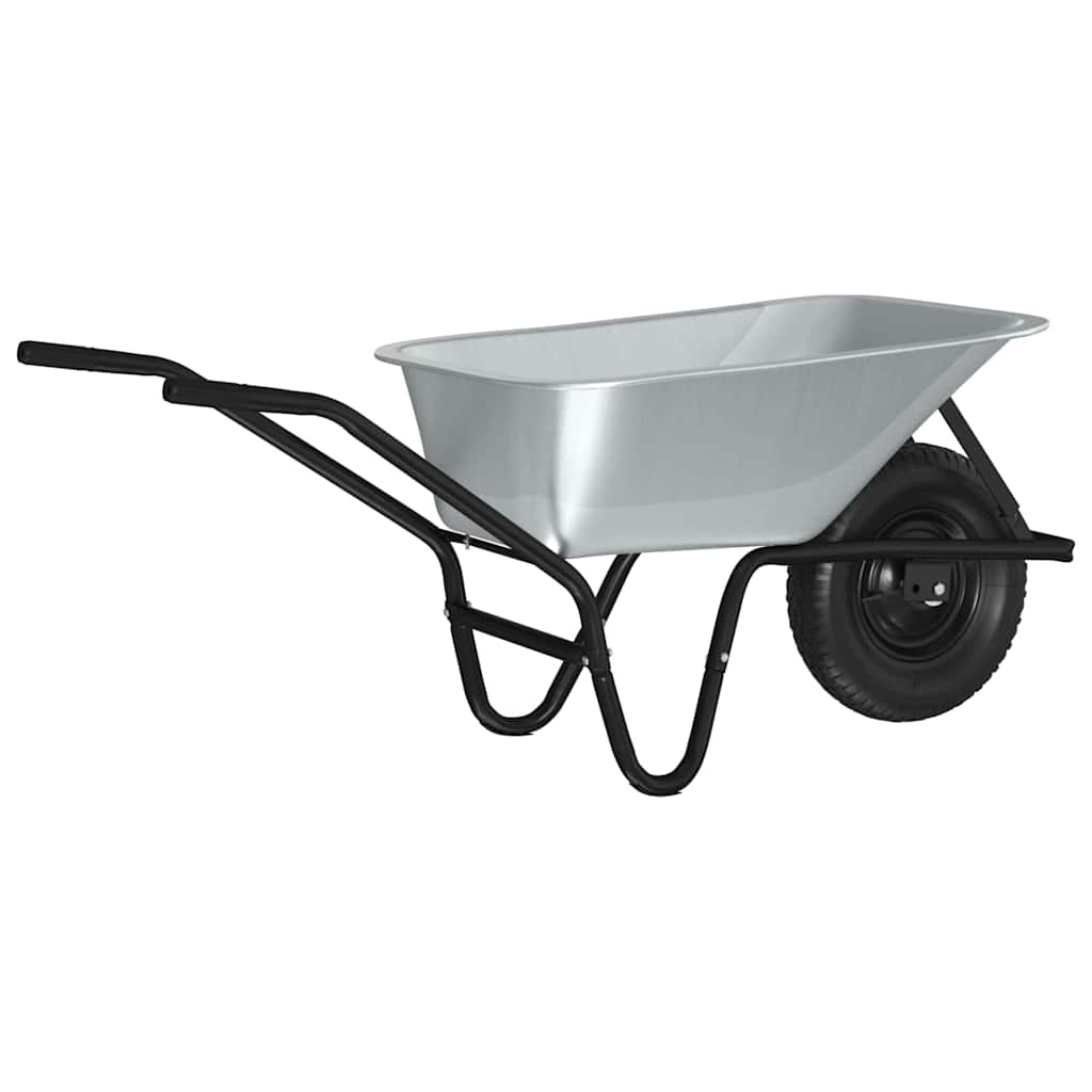 Vežimėlis Sidabrinė ir juoda 80 L 120 kg Galvanizuotas plienas Vežimėlis Sidabrinė ir juoda 80 L 120 kg Galvanizuotas plienas - Image 3