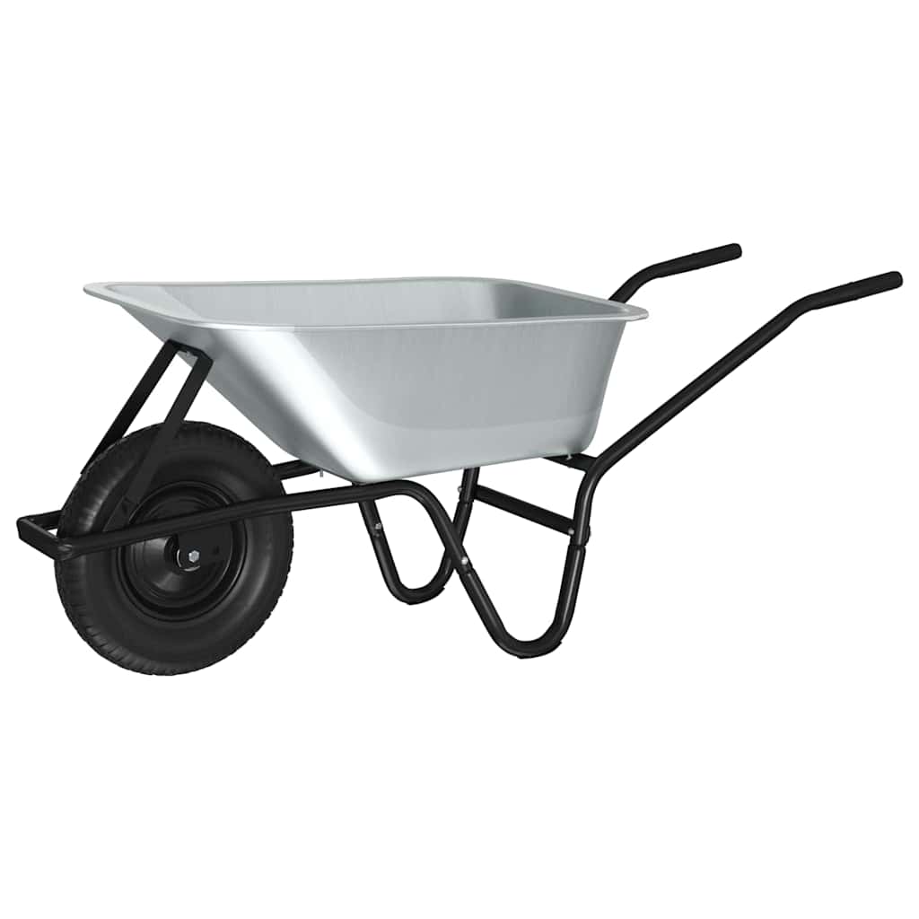 Vežimėlis Sidabrinė ir juoda 80 L 120 kg Galvanizuotas plienas Vežimėlis Sidabrinė ir juoda 80 L 120 kg Galvanizuotas plienas - Image 8
