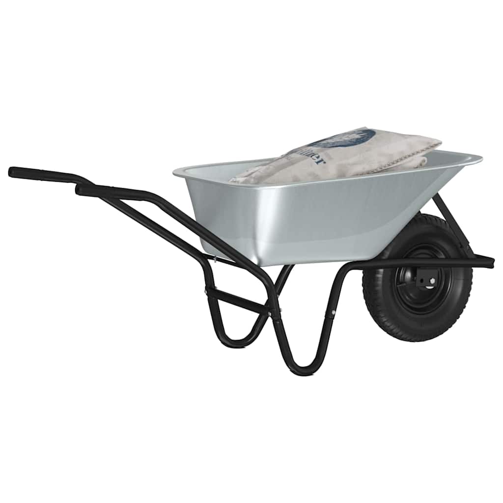 Vežimėlis Sidabrinė ir juoda 80 L 120 kg Galvanizuotas plienas Vežimėlis Sidabrinė ir juoda 80 L 120 kg Galvanizuotas plienas - Image 4