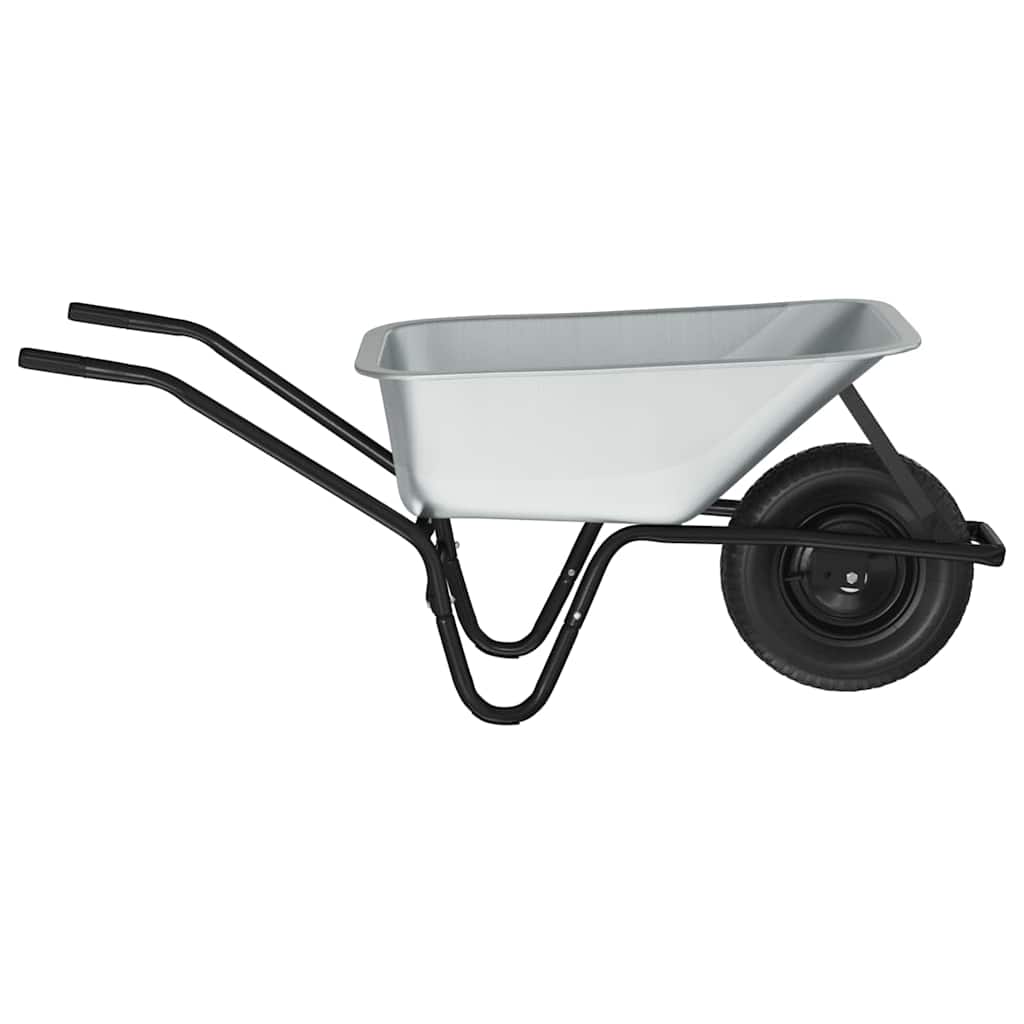 Vežimėlis Sidabrinė ir juoda 80 L 120 kg Galvanizuotas plienas Vežimėlis Sidabrinė ir juoda 80 L 120 kg Galvanizuotas plienas - Image 7