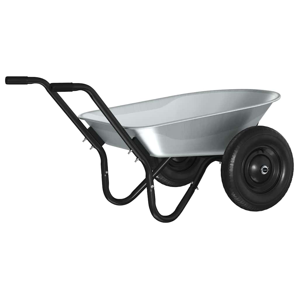 Vežimėlis Sidabrinė ir juoda 80 L 120 kg Galvanizuotas plienas Vežimėlis Sidabrinė ir juoda 80 L 120 kg Galvanizuotas plienas - Image 3