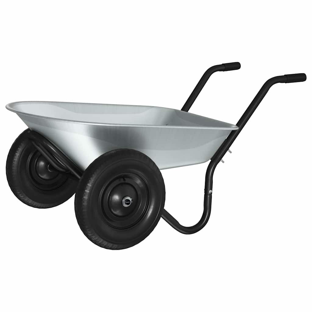 Vežimėlis Sidabrinė ir juoda 80 L 120 kg Galvanizuotas plienas Vežimėlis Sidabrinė ir juoda 80 L 120 kg Galvanizuotas plienas - Image 8