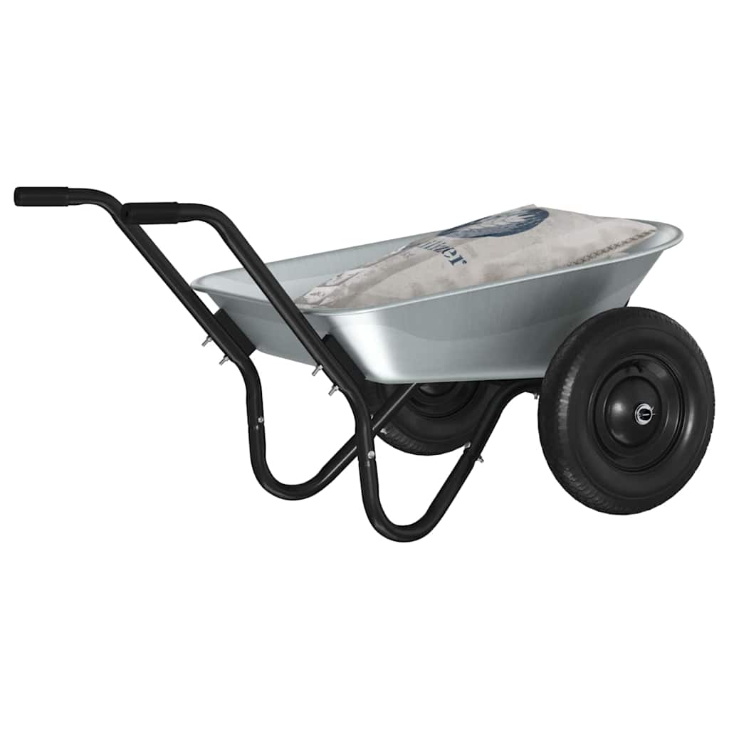Vežimėlis Sidabrinė ir juoda 80 L 120 kg Galvanizuotas plienas Vežimėlis Sidabrinė ir juoda 80 L 120 kg Galvanizuotas plienas - Image 4