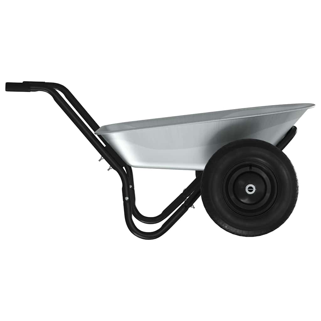 Vežimėlis Sidabrinė ir juoda 80 L 120 kg Galvanizuotas plienas Vežimėlis Sidabrinė ir juoda 80 L 120 kg Galvanizuotas plienas - Image 7