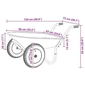 Vežimėlis Sidabrinė ir juoda 80 L 120 kg Galvanizuotas plienas