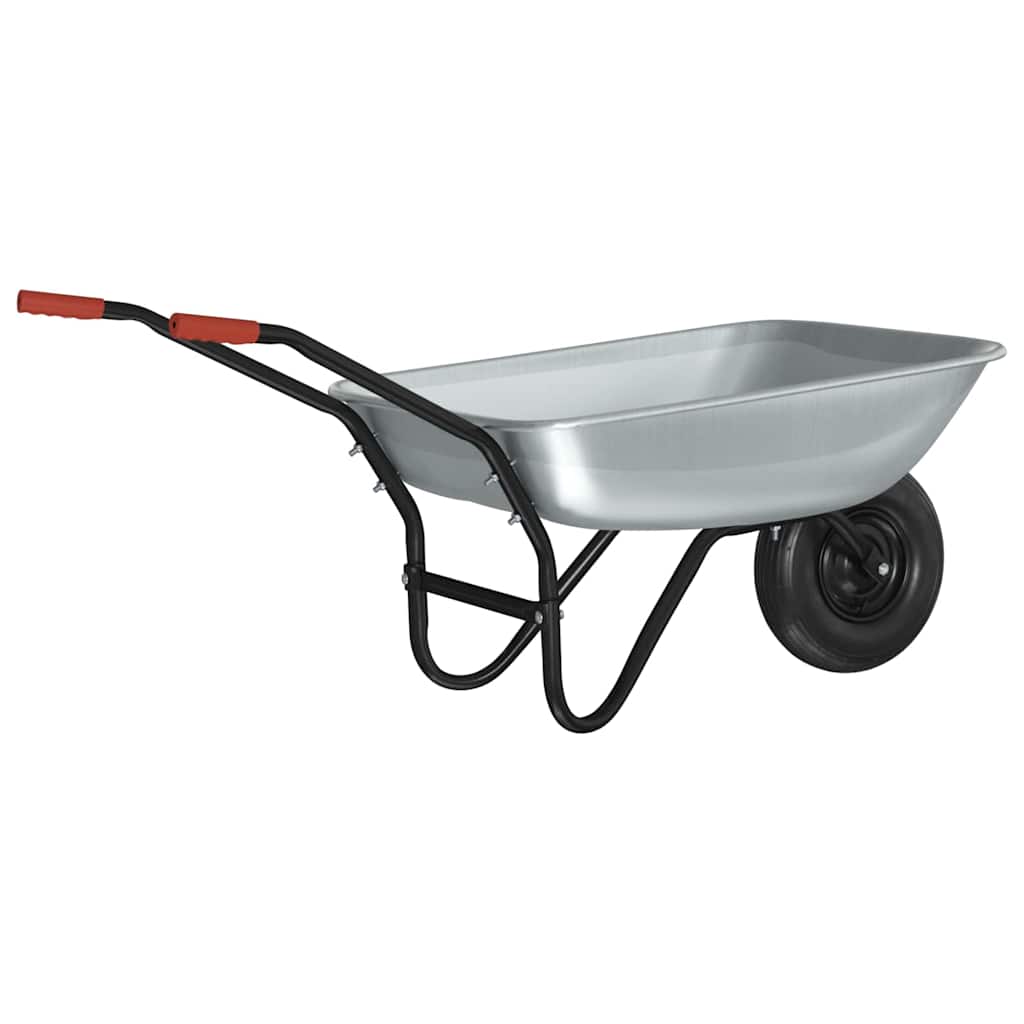 Vežimėlis Sidabrinė ir juoda 80 L 120 kg Galvanizuotas plienas Vežimėlis Sidabrinė ir juoda 80 L 120 kg Galvanizuotas plienas - Image 3