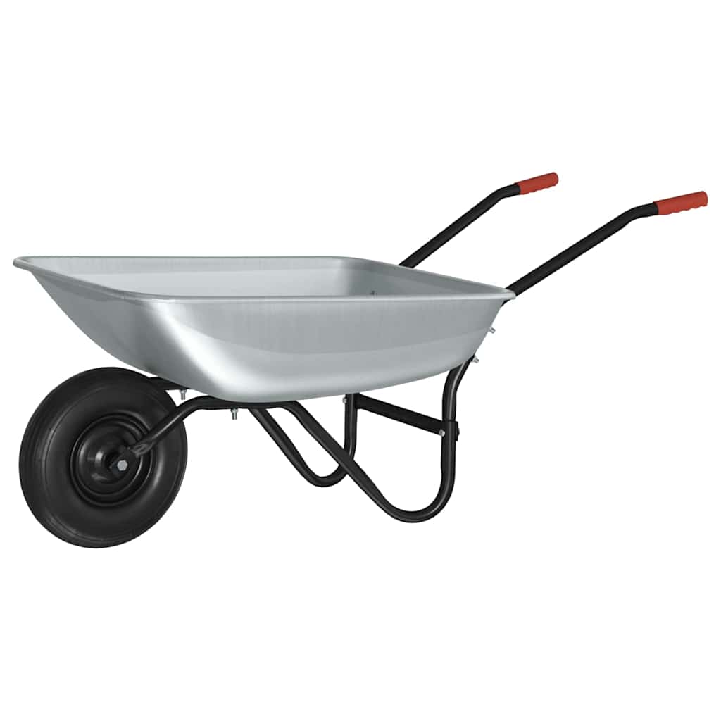 Vežimėlis Sidabrinė ir juoda 80 L 120 kg Galvanizuotas plienas Vežimėlis Sidabrinė ir juoda 80 L 120 kg Galvanizuotas plienas - Image 8