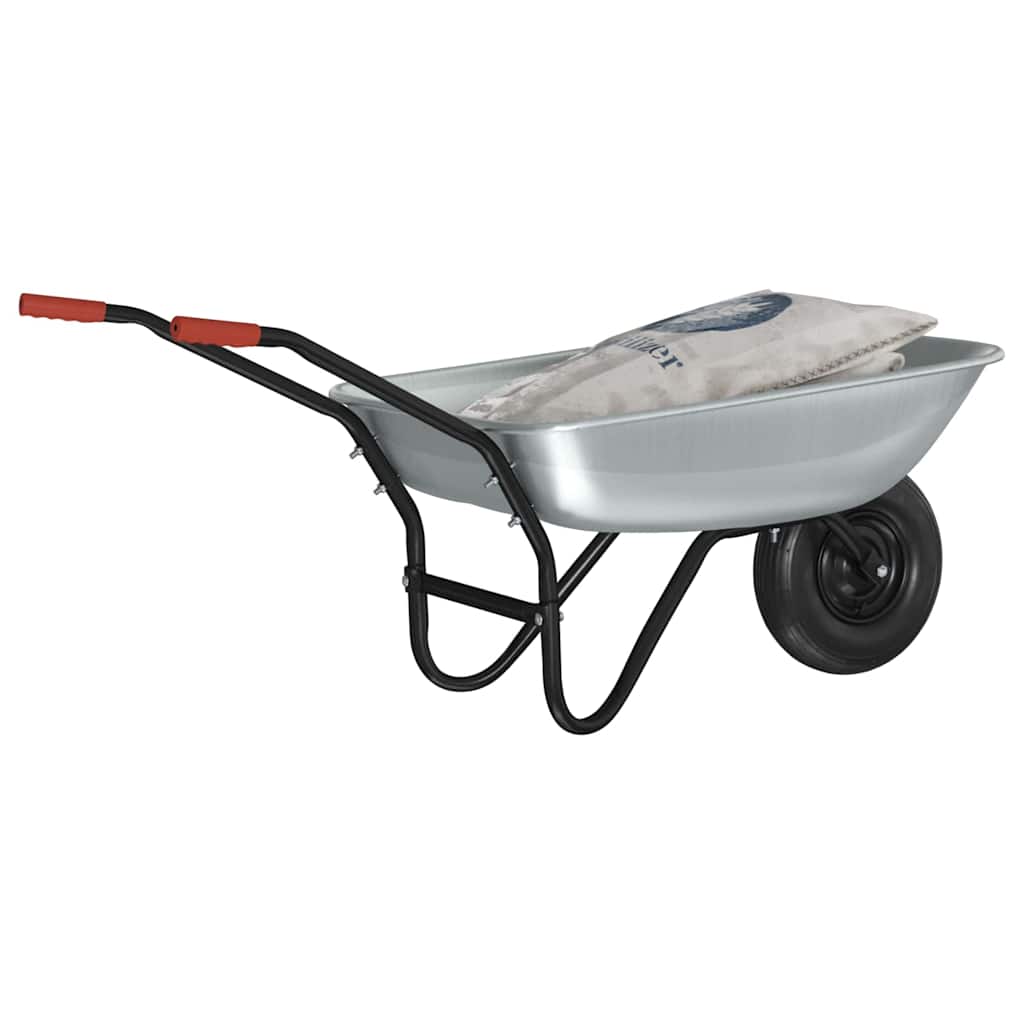 Vežimėlis Sidabrinė ir juoda 80 L 120 kg Galvanizuotas plienas Vežimėlis Sidabrinė ir juoda 80 L 120 kg Galvanizuotas plienas - Image 4
