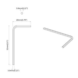 Hex rakto 4675 vnt. Sidabrinė 20 x 52 mm Plienas