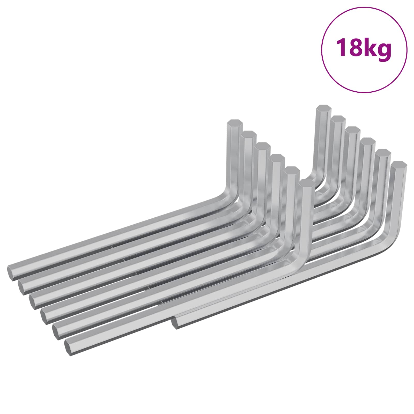 Hex rakto 2118 vnt. Sidabrinė 22 x 66 mm Plienas Hex rakto 2118 vnt. Sidabrinė 22 x 66 mm Plienas - Image 4