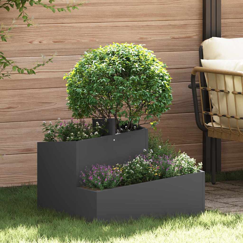 Sodo vazonas Juoda 60 x 60 x 50 cm Šaltai valcuotas plienas Sodo vazonas Juoda 60 x 60 x 50 cm Šaltai valcuotas plienas - Image 2