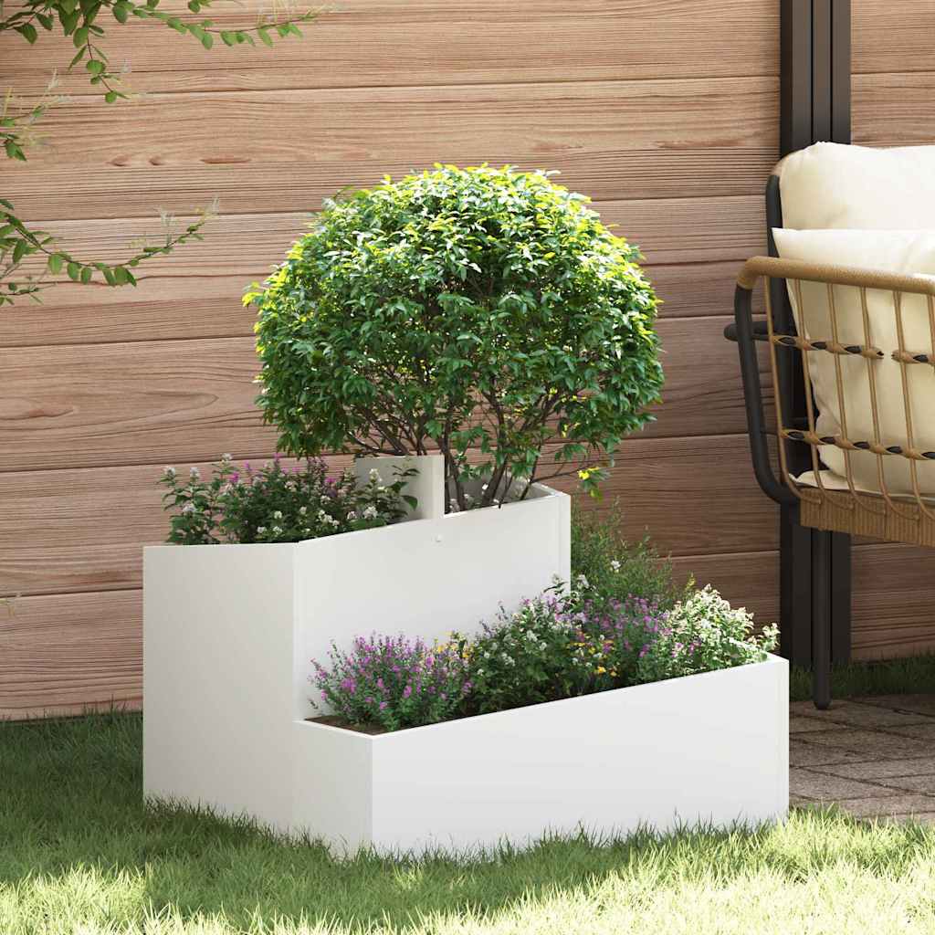Sodo vazonas Balta 60 x 60 x 50 cm Šaltai valcuotas plienas Sodo vazonas Balta 60 x 60 x 50 cm Šaltai valcuotas plienas - Image 2