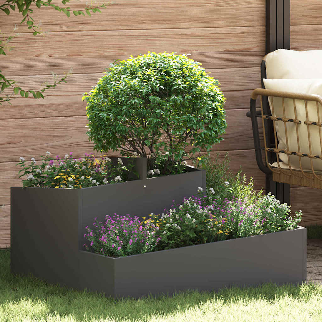 Sodo vazonas Juoda 80 x 80 x 50 cm Šaltai valcuotas plienas Sodo vazonas Juoda 80 x 80 x 50 cm Šaltai valcuotas plienas - Image 2