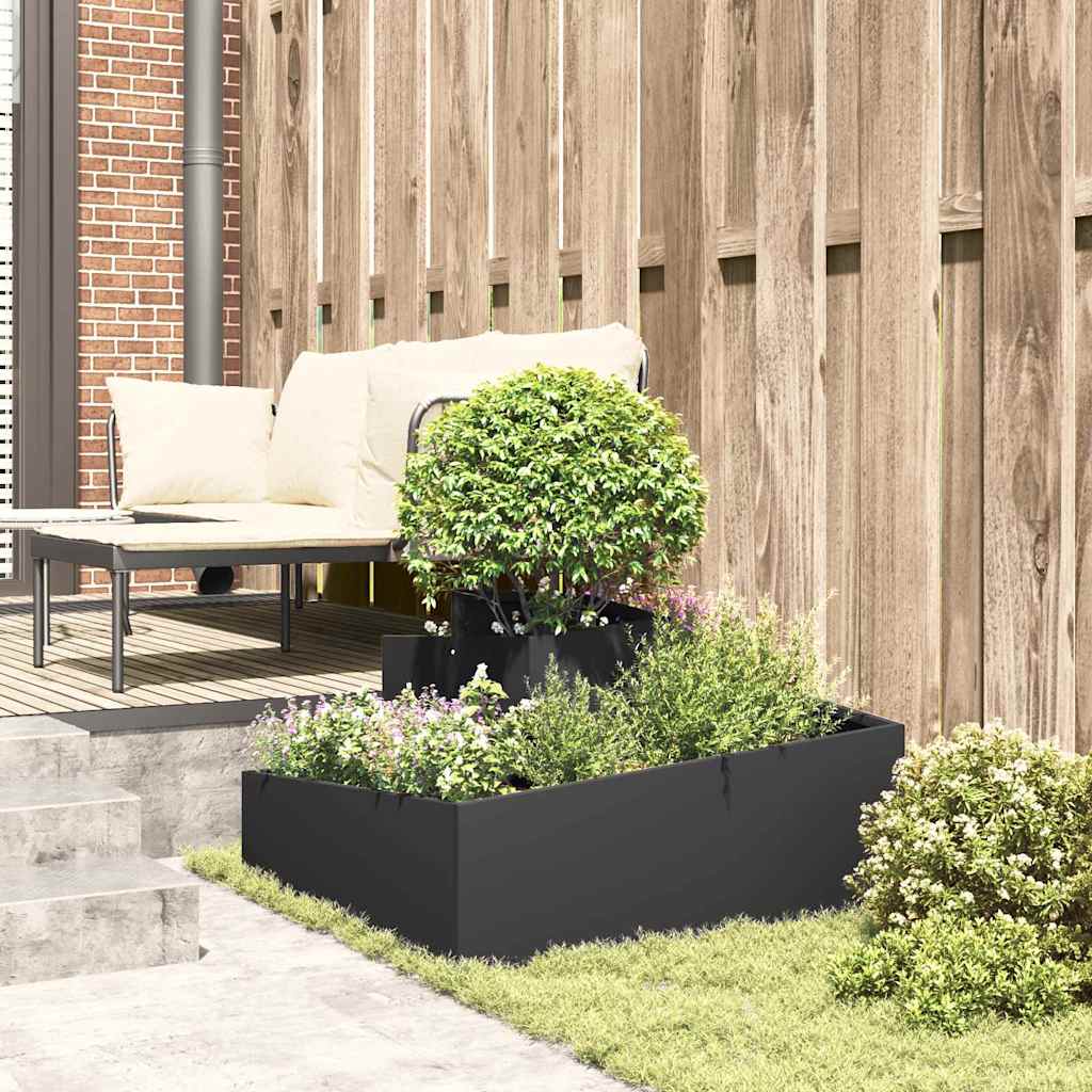 Sodo vazonas Juoda 80 x 80 x 50 cm Šaltai valcuotas plienas Sodo vazonas Juoda 80 x 80 x 50 cm Šaltai valcuotas plienas - Image 5