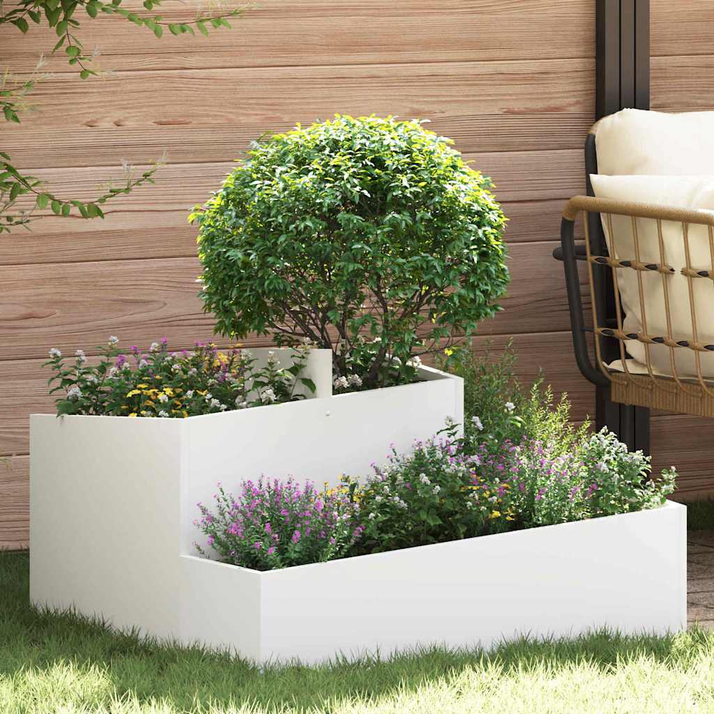 Sodo vazonas Balta 80 x 80 x 50 cm Šaltai valcuotas plienas Sodo vazonas Balta 80 x 80 x 50 cm Šaltai valcuotas plienas - Image 2