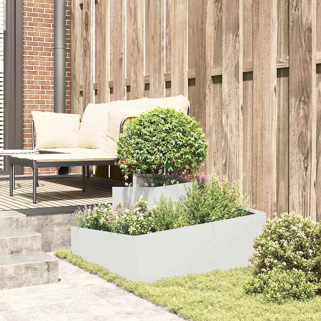 Sodo vazonas Balta 80 x 80 x 50 cm Šaltai valcuotas plienas Sodo vazonas Balta 80 x 80 x 50 cm Šaltai valcuotas plienas - Image 5