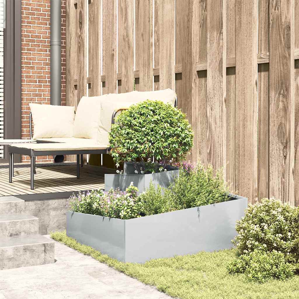 Sodo vazonas Sidabrinė 80 x 80 x 50 cm Galvanizuotas plienas Sodo vazonas Sidabrinė 80 x 80 x 50 cm Galvanizuotas plienas - Image 6