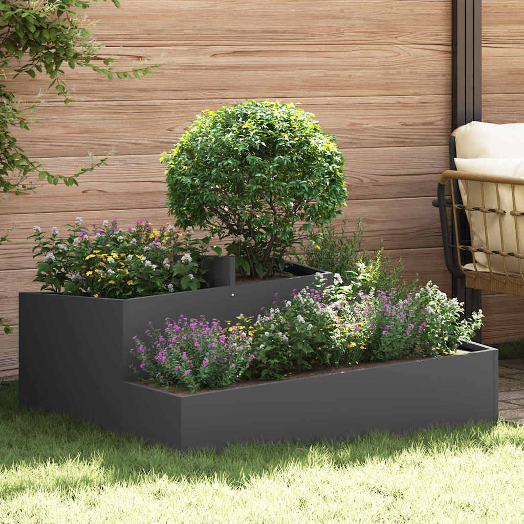 Sodo vazonas Juoda 100 x 100 x 50 cm Šaltai valcuotas plienas Sodo vazonas Juoda 100 x 100 x 50 cm Šaltai valcuotas plienas - Image 2