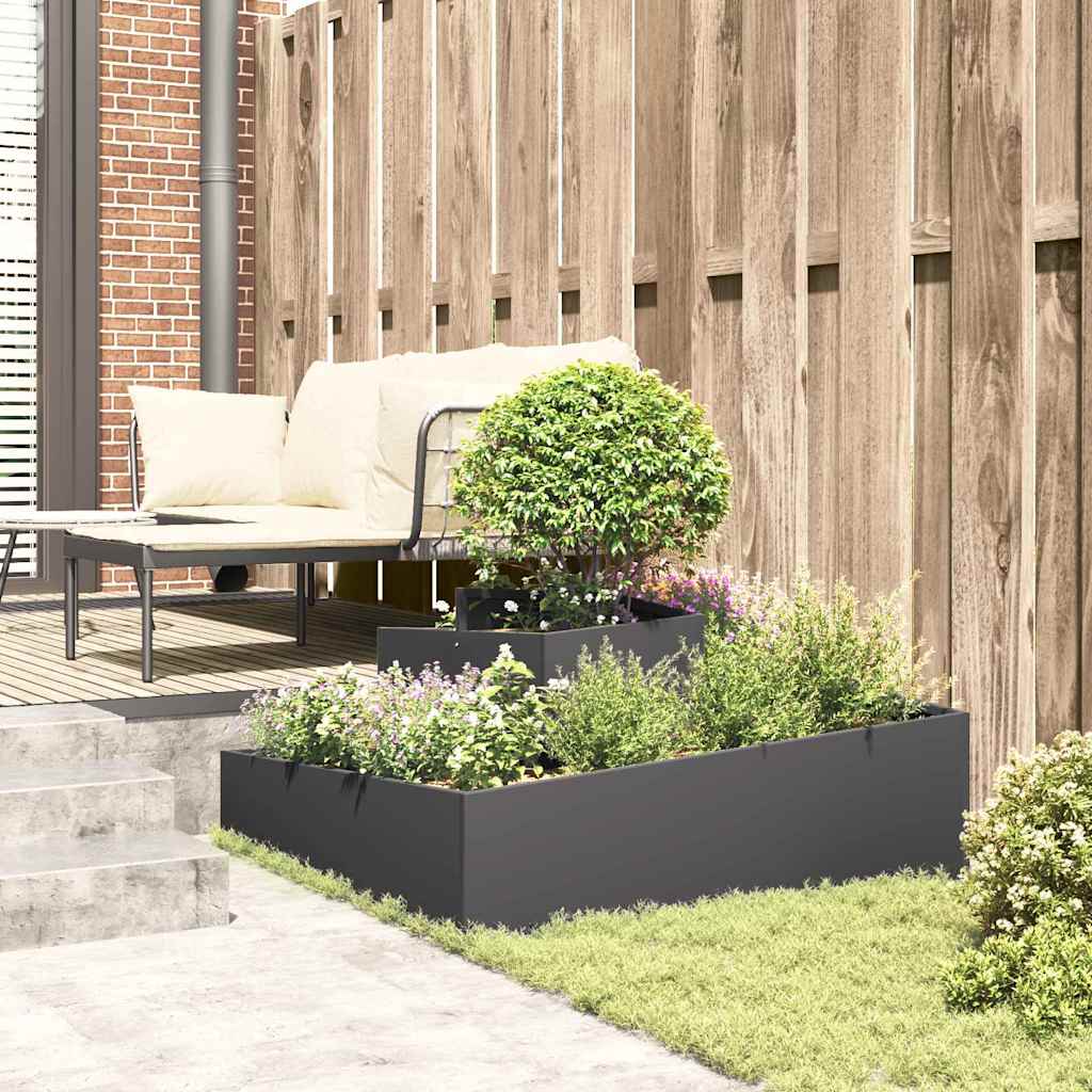 Sodo vazonas Juoda 100 x 100 x 50 cm Šaltai valcuotas plienas Sodo vazonas Juoda 100 x 100 x 50 cm Šaltai valcuotas plienas - Image 5