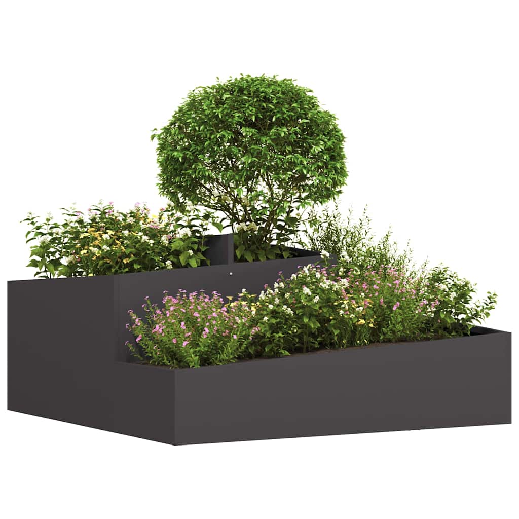 Sodo vazonas Juoda 100 x 100 x 50 cm Šaltai valcuotas plienas Sodo vazonas Juoda 100 x 100 x 50 cm Šaltai valcuotas plienas - Image 4