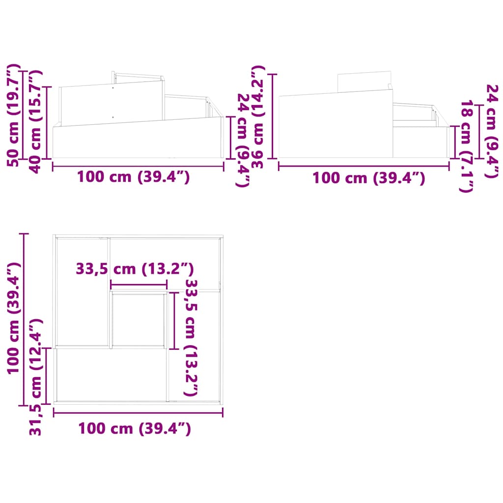 Sodo vazonas Juoda 100 x 100 x 50 cm Šaltai valcuotas plienas Sodo vazonas Juoda 100 x 100 x 50 cm Šaltai valcuotas plienas