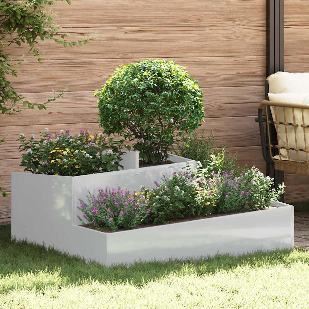 Sodo vazonas Sidabrinė 100 x 100 x 50 cm Galvanizuotas plienas Sodo vazonas Sidabrinė 100 x 100 x 50 cm Galvanizuotas plienas - Image 3
