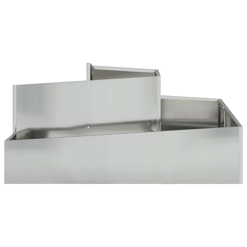 Sodo vazonas Sidabrinė 100 x 100 x 50 cm Galvanizuotas plienas Sodo vazonas Sidabrinė 100 x 100 x 50 cm Galvanizuotas plienas - Image 7
