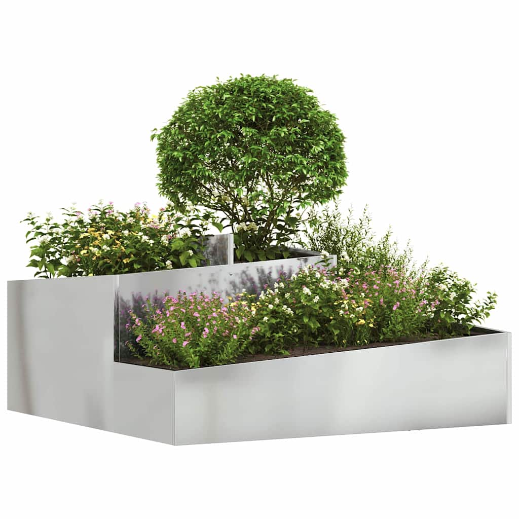 Sodo vazonas Sidabrinė 100 x 100 x 50 cm Galvanizuotas plienas Sodo vazonas Sidabrinė 100 x 100 x 50 cm Galvanizuotas plienas - Image 5
