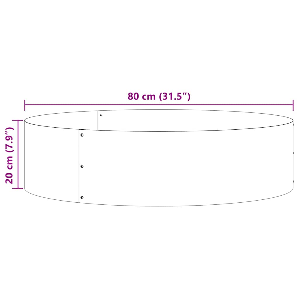 Vazonų žiedas Balta 80 x 80 x 20 cm Šaltai valcuotas plienas Vazonų žiedas Balta 80 x 80 x 20 cm Šaltai valcuotas plienas