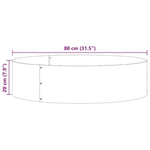Vazonų žiedas 5 vnt. Sidabro 80 x 80 x 20 cm Cinkuota plienas
