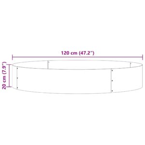 Vazonų žiedas Balta 120 x 120 x 20 cm Šaltai valcuotas plienas