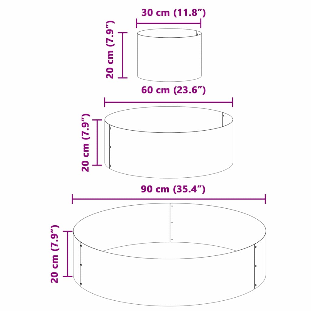Sodo vazonas Sidabro 90 x 90 x 20 cm Nerūdijantis Plienas Sodo vazonas Sidabro 90 x 90 x 20 cm Nerūdijantis Plienas