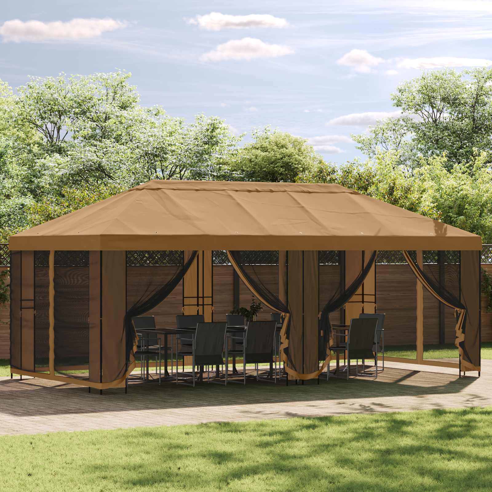 Paviljono rėmas be paviljono audinio 6 x 3 m Juoda Plienas Paviljono rėmas be paviljono audinio 6 x 3 m Juoda Plienas - Image 2