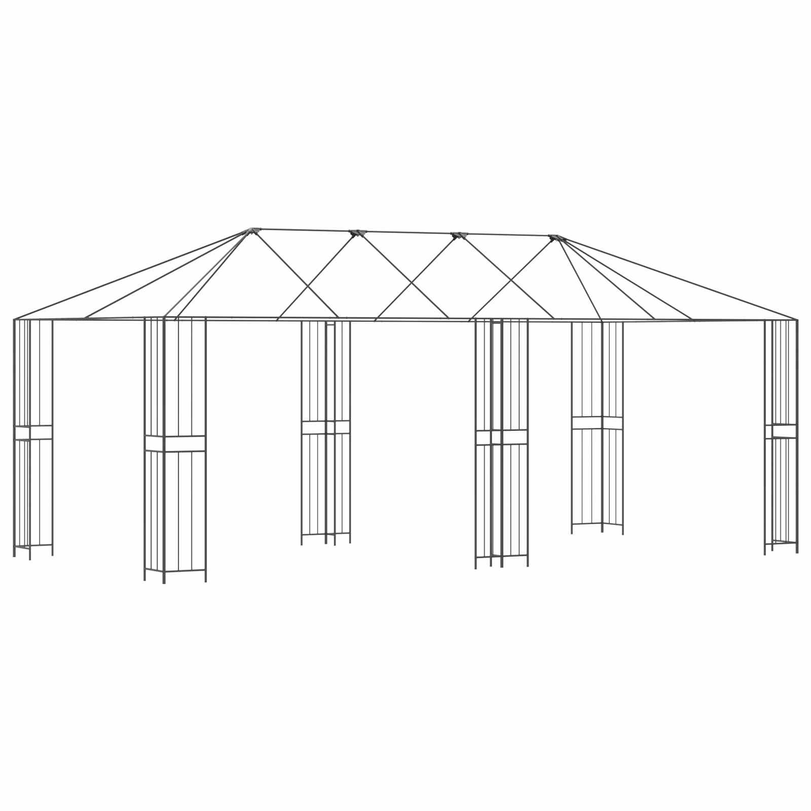 Paviljono rėmas be paviljono audinio 6 x 3 m Juoda Plienas Paviljono rėmas be paviljono audinio 6 x 3 m Juoda Plienas - Image 3