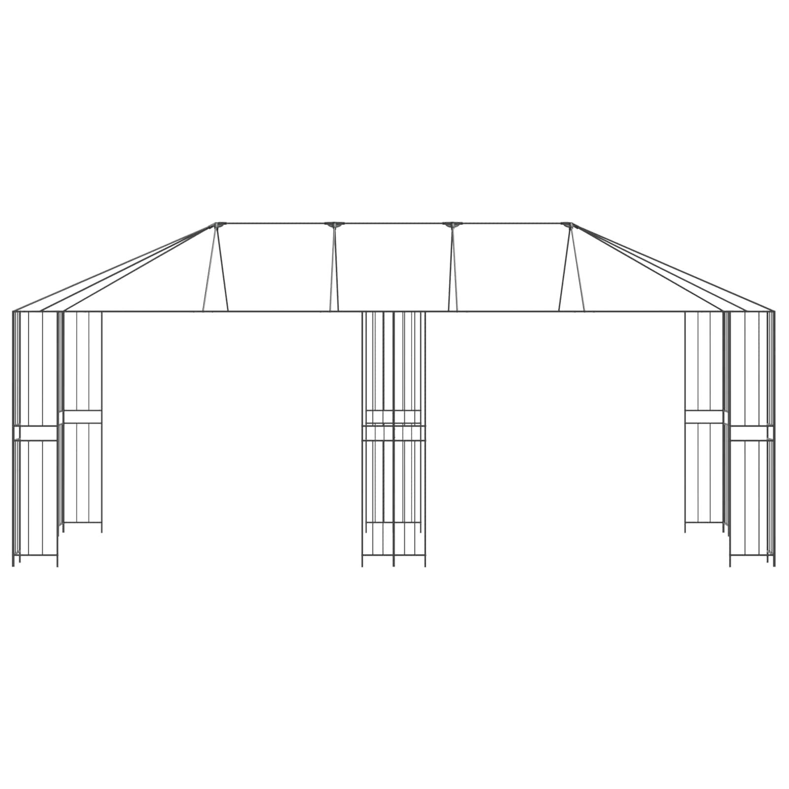 Paviljono rėmas be paviljono audinio 6 x 3 m Juoda Plienas Paviljono rėmas be paviljono audinio 6 x 3 m Juoda Plienas - Image 5